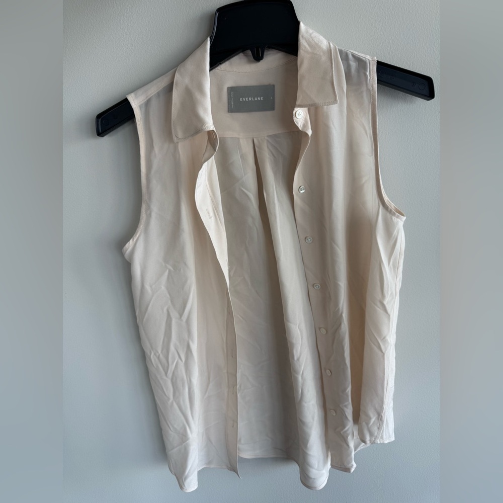 Everlane Soft Beige Sleeveless Blouse